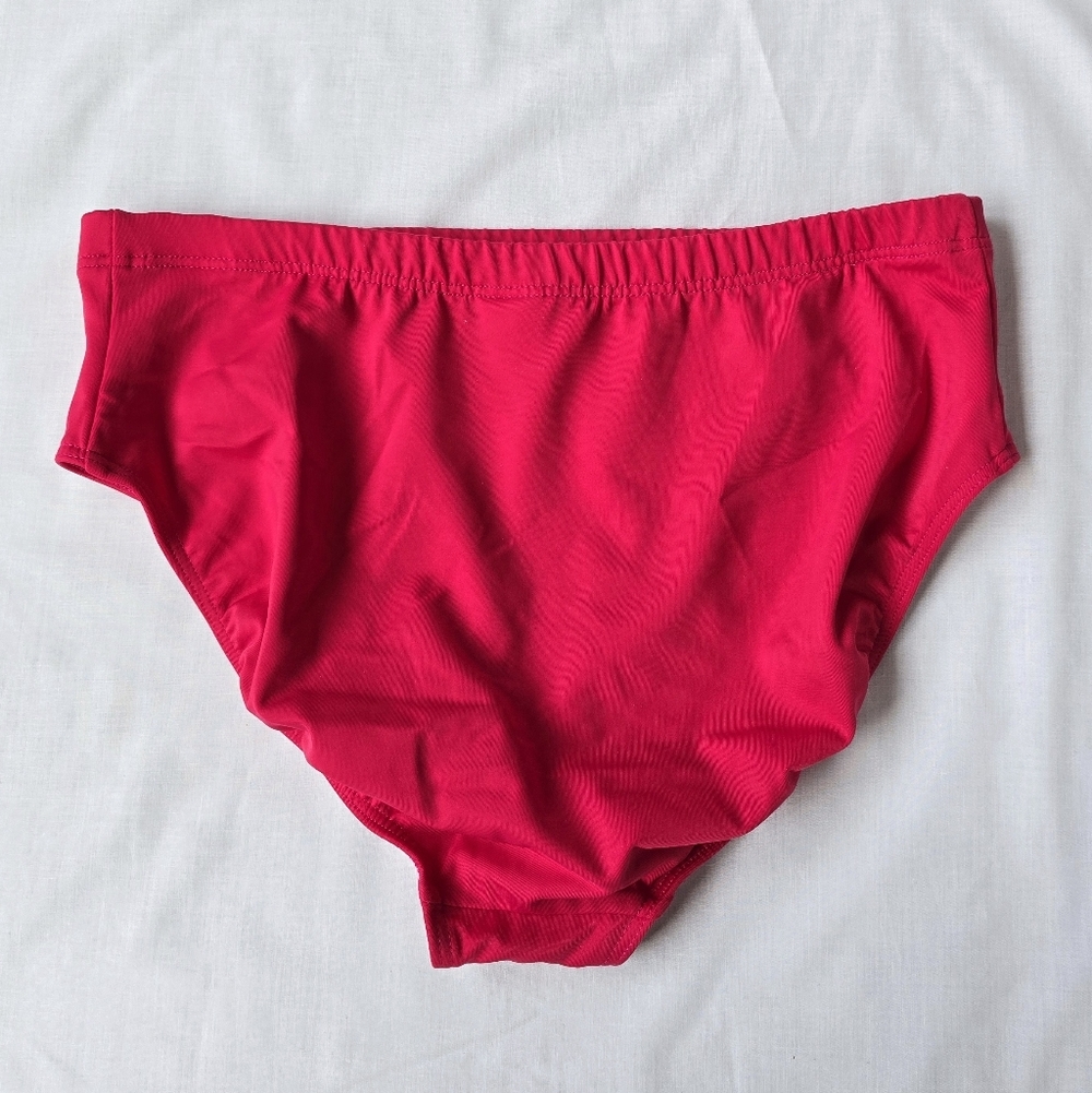 Lands' End▪️Raspberry Pink Bikini Swim Mid-Waist Full Coverage Bottoms - Picture 3 of 5